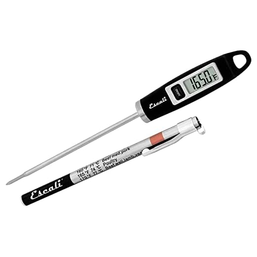 Escali DH1 Gourmet Digital Meat Thermometer with Extra Long Probe, NSF Certified, Black