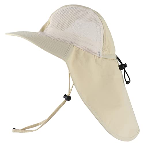 Chapeau de pêche homme femme imperméable anti-UV avec protège-nuque et bord large