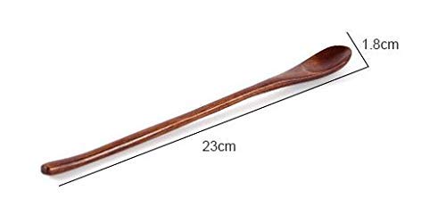 Islandoffer 2 Pcs Of 9Inch Wood Coffee/Tea Spoon, Handmade Solid Wood, For Stirring, Spices, Jams, Putting Sugar, Cream, Long Handle #TOP1