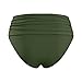 Hfolob Girls High Waist Bikini Bottom,Tummy Control Solid Color Sporty Ruched Bathing Suit Summer Fashion Beach Swim Bottom Army Green,11-12 Years