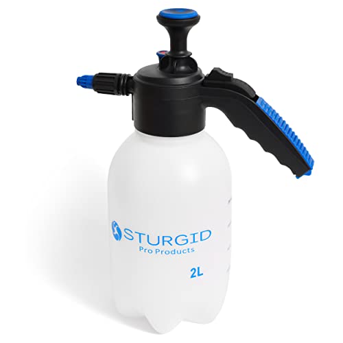 Sturgid 82023 Hand Held Pump Sprayer For Lawns And Gardens Or Cleaning Decks, Siding And Concrete - 1/2 Gallon (2L) With Pressure Release Valve #TOP1