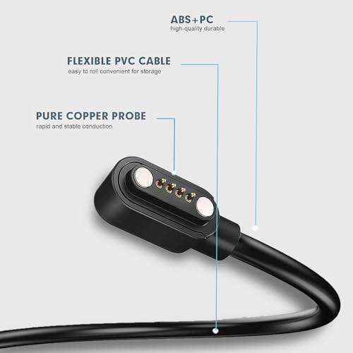 Cable de carga de repuesto compatible con HAKII Light 2 tipo C negro 4