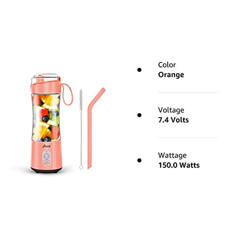 Personal Size Blender Smoothies And Shakes, Aoozi Portable Blenders, Mini Blender Usb Rechargeable, Handheld Blender Sports,Travel And Home (Orange) #TOP7