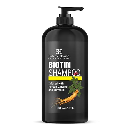 Image of Botanic Hearth Biotin Shampoo | Infused With Korean Ginseng & Turmeric For Stronger, Thicker | Looking Hair | Sulfate & Paraben Free | 16 Fl. Oz