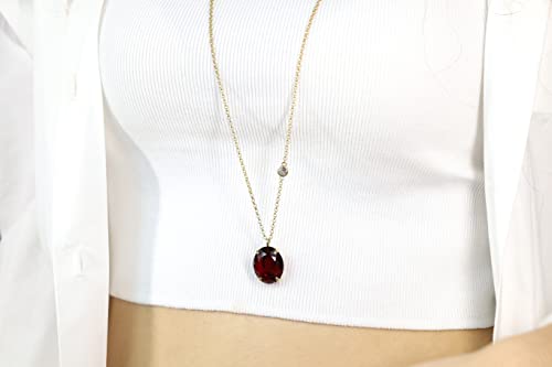 Pendentif ovale en or et grenat véritable : un bijou d'exception - 4