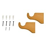 Lumi Wood Curtain Rod Bracket for 1-3/8 in. Pole (2-Pack), Single Bracket (Heritage Oak)