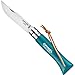 Opinel N°06 Pocket Folding Knife - Stainless Steel - Safety Ring (Blue Turquoise)