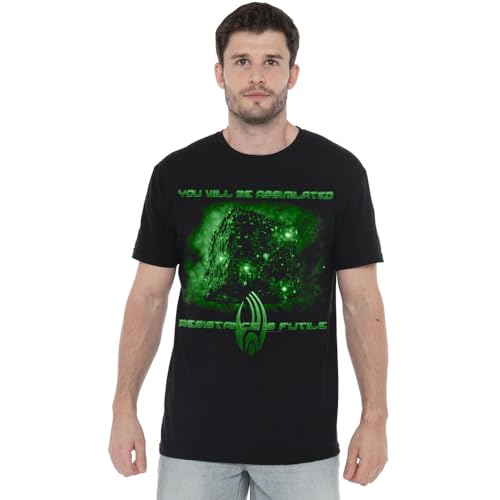 T-shirt Star Trek Assimilate mixte noir vêtement de science-fiction ample imprimé en France