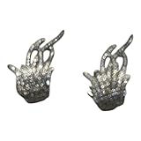 Crystal Rhinestone Wing Stud Earrings, Silver Tone, Statement Fashion Jewelry Valentine's day