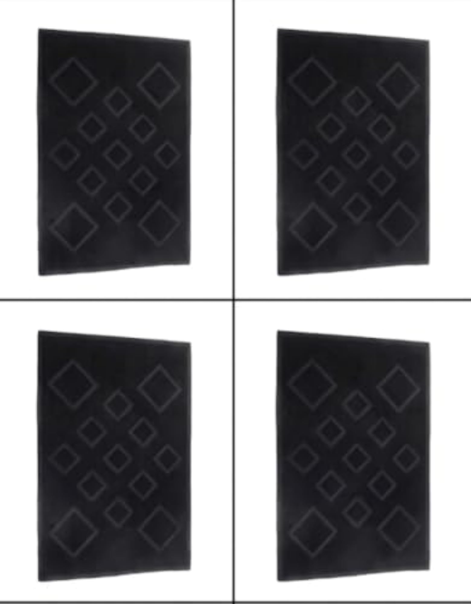 Black Diamond Pattern Mat Pack of 4