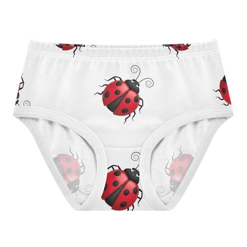 Cotton Toddlers Underwear Floral Vivid Red Black Ladybugs White Little Girl Panties Cartoon Undies Kids Briefs 2t
