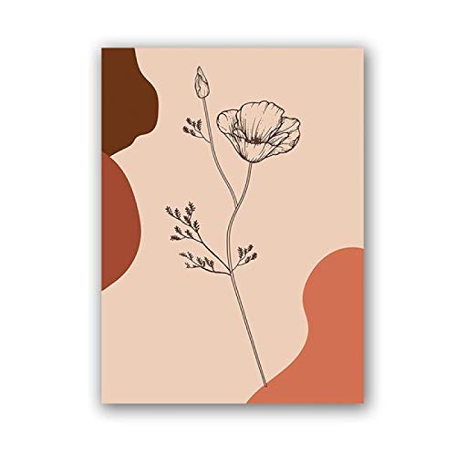Décoration d'intérieur grand format avec affiche florale abstraite beige - 2