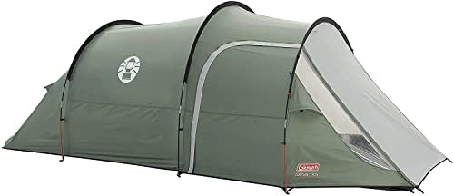 Coleman Coastline 3 Plus 3 Man Tent - Green/Grey & Gazebo, Event Shelter for Garden and Camping, Sturdy Steel Poles Construction, Large Event Tent, Grey/Green, L - 3.6 x 3.6 m