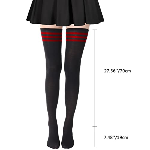 Image of DRESHOW Extra Long High Thigh Socks Striped Over Knee Thin Tights Long Stocking