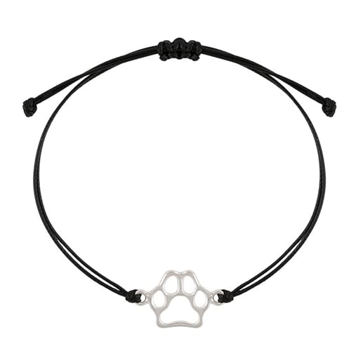 NYGGTYK Verstellbares Hundepfoten Armband Mit Krallen für Mädchen und Frauen - Silbernes Schmuckgeschenk