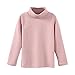 Girls Black Tshirt,Children Unisex Solid Color Kids Turtleneck School Uniform Long Sleeve T-Shirt Blouse Fall Winter Clothes(Pink, 6-7 Years)