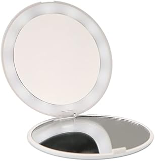 UseeShine LED Lighted Travel Makeup Mirror Travel Makeup Mirror, 1x/10x Magnification Small Mirror with Light, Compact Makeup Mirror, LED Lighted Travel Makeup Mirror Portable Compact Mirror