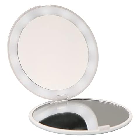UseeShine LED Lighted Travel Makeup Mirror Travel Makeup Mirror, 1x/10x Magnification Small Mirror with Light, Compact Makeup Mirror, LED Lighted Travel Makeup Mirror Portable Compact Mirror Cover