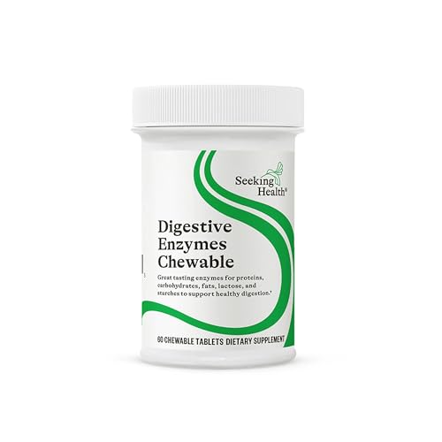 Seeking Health Digestive Enzymes Chewable Vegan and Vegetarian Enzymatic Supplement to Support Healthy Digestion and Digestive Comfort with Amylase Protease and Lipase (60 Tablets)