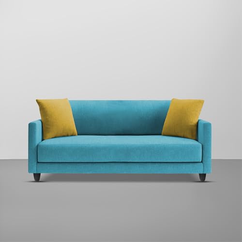 Image of Casaliving Dominic 2 Seater Sofa Set for Living Room (Turquise Fabric) Premium Fabric Sofa
