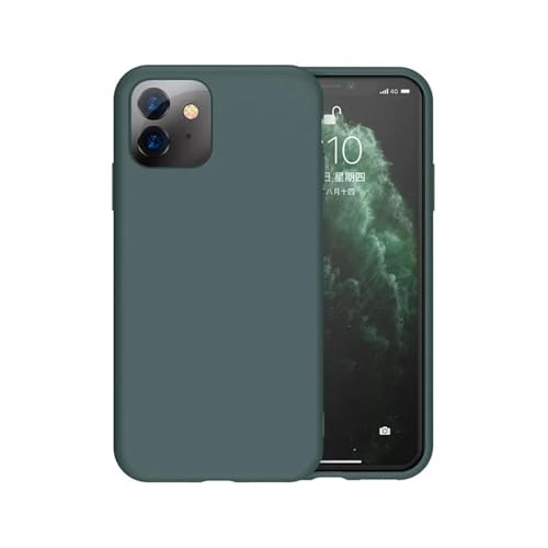 Luopan 携帯電話アクセサリー ソフト公式シリコンケース マイクロファイバーライナー 耐衝撃バックカバー iPhone 16 6.1インチ対応(Midnight Green)