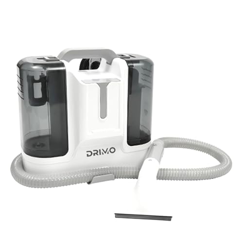 A-Wash Drimo Pro 6-in-1 Spot Cleaner 450W Portable Carpet & Upholstery Cleaner w/Spray & Extract Technology for Pets, Pet Brush, 6 Heads, Self-Cleaning, Lightweight for Home Car Furniture