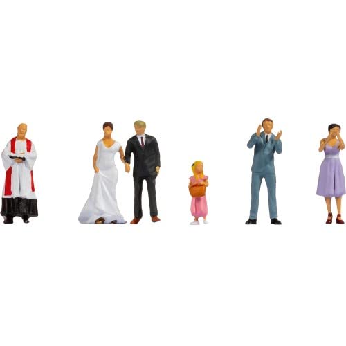 Noch 36862 N Scale Wedding Couple - Preist, Couple, Flower Girl, 2 Guests