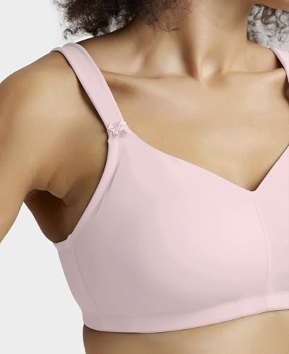 Image of Jockey 1841 Women's Wirefree Non Padded Soft Touch Microfiber Elastane Stretch Full Coverage Minimizer Bra with Broad Cushioned Fabric Strap Fragrant Lilac 40B