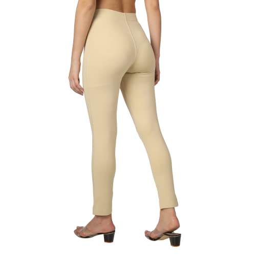 Image of ON&ON Women's Cotton Stretchable Slim Fit Straight Pants Trouser for Casual Wear and Office Wear