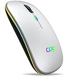 Bluetooth Wireless Mouse, Slim Dual Mode(Bluetooth 5.0 and 2.4G Wireless) Rechargeable Wireless...