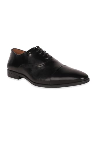 Image of Louis Philippe Men Premium Leather Breathable Lining Material Anti Slip with Heel TPR Sole Formal Oxford Shoes
