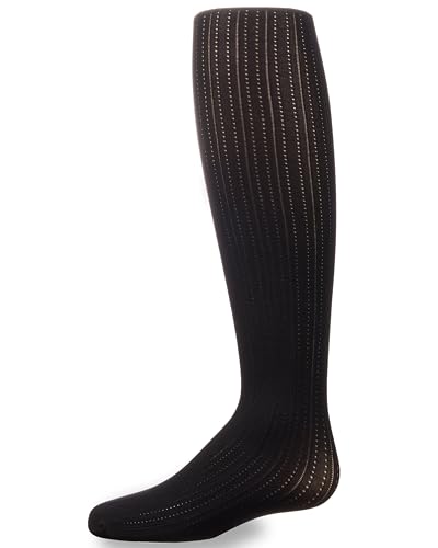 MeMoi Girls' Railroad Pointelle Nylon Tights2