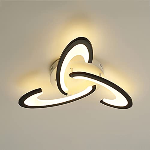 Plafonniers LED acrylique haut de gamme au design architectural noir pour grand séjour
