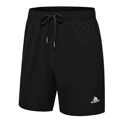 Queday Shorts de corrida masculino 2 em 1 com forro de 17,8 cm de secagem rápida para academia e tre