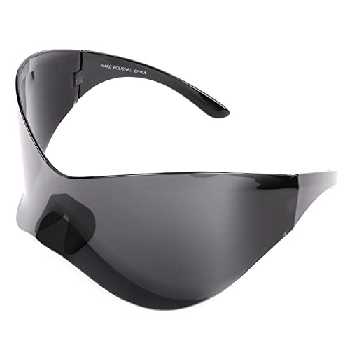 SunnyPro Futuristic Oversized Sunglasses for Women Men Fashion Wrap Around Shield4