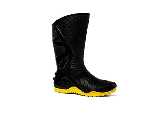 Bota Motociclista Impermeável Cano Longo Pvc Motosafe Bracol Tamanho:44;Cor:Amarelo