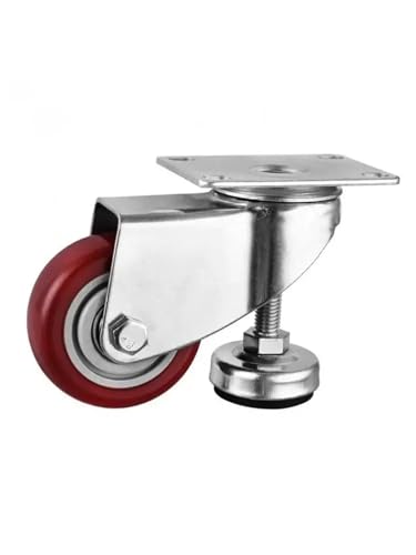 Roulette réglable de 3 pouces avec pied de nivellement pour armoire et établi