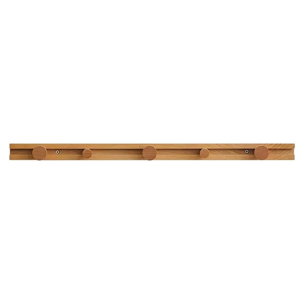 Pafooa A Pafoo Hooks Wall-Mounted Porch Entrance Home Storage Coat Rack Wooden Sliding Clothes Hook Row Mounted Rack(,S)