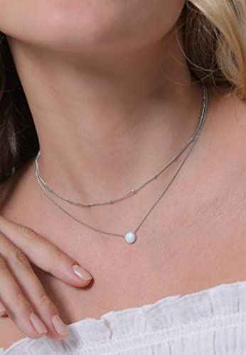 Elli Collana Donne Girocollo Sfera Strati Tendenza Con Opale Sintetico In Argento Sterlino 925 - 6