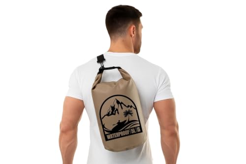 Bolsa seca impermeable, color taupe, capacidad 5 litros miniatura 4