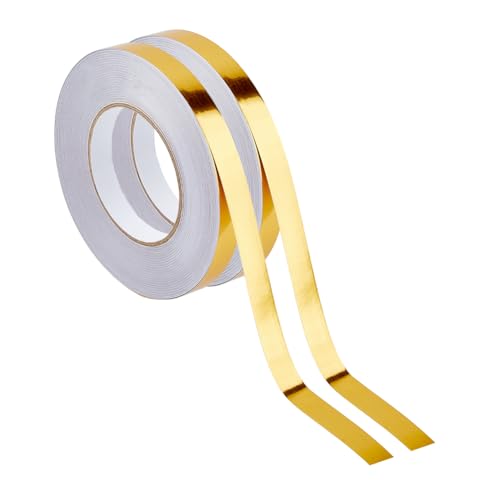 SUPERFINDINGS 2 Rolls Total 100m/109.4 Yards Gold Self-Adhesive Tile Sticker