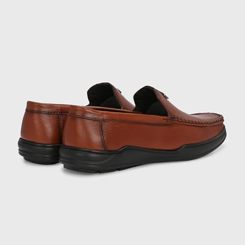 Image of Blue Leather by Centrino Genuine Leather Men's Loafer Shoes | Slip-On with Cushioned Insole | Stylish Round Toe Moccasin for Office, Formal Wear, Business Meeting, Wedding, Party & Everyday Use(4092)