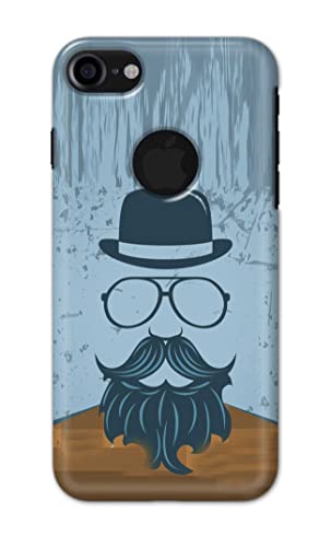 Image of PRINTFIDAA Mustache Beard and Hairstyle Hipster in Glasses Printed Designer Hard Case for Apple iPhone 7 Logo (4.7 inch) / iPhone 8 Logo (4.7 inch), A1778, A1660 Back Cover -(e) RPM1002