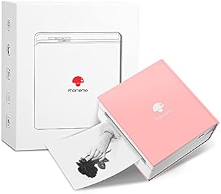 Phomemo M02 Mini Thermal Printer, Wireless Bluetooth Inkless Pocket Printer, Sticker Printer for iphone & Android, Portable Sticker Maker for Decorating, Journalling, Crafts, With 1 Roll Refill