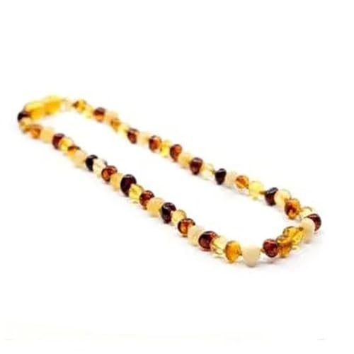 Collar de ámbar auténtico – Ámbar natural báltico – Longitud 32 cm – 100% hecho a mano en Alemania…, Ámbar
