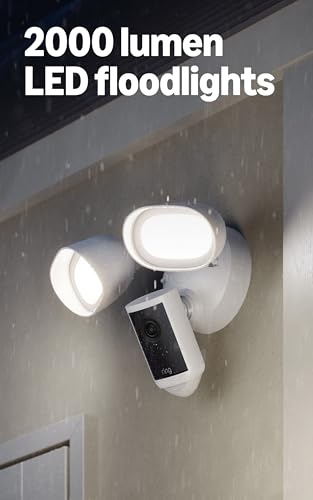 Image of Ring Floodlight Cam Pro, Wired (newest model), Home or business security, Retinal 4K with wide-angle video, 10x Enhanced Zoom, and 2000 Lumen Floodlights, Black