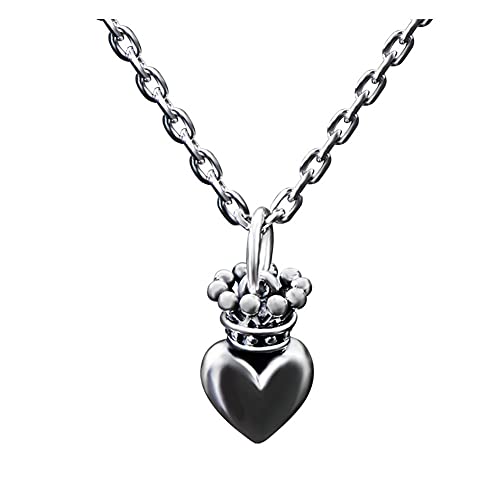 LLRZ Collares Collar de Mujer 925 Plata esterlina Colgante Corona corazón Forma de joyería de Moda joyería Gargantillas Cover