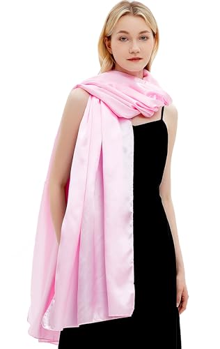 Gragengs Shawls and Wraps for Women Evening Dresses Satin Scarf Extra Long Wedding Bridal Party Bright Stole2