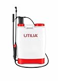 UTILIA Pompa a Pressione a Zaino 12L - Irroratore Manuale 3-4 Bar con 4 Ugelli, Spruzzatore per Giardino, Orto, Disinfestazione, Trattamenti Antiparassitari e Pulizia (12 Litri (Standard))