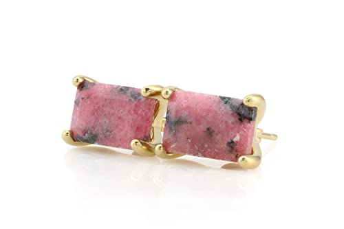 Boucles d'oreilles cristal rhodonite Anémone Bijoux pour femmes avec boîte